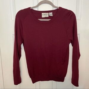 PORTS international vintage crewneck burgundy pullover 100% wool sweater small